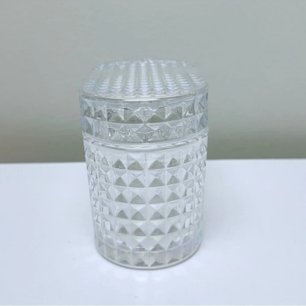 NEW Target Bullseye Playground Clear Glass Trinket Box with Lid